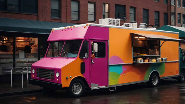 Colourful food truck 